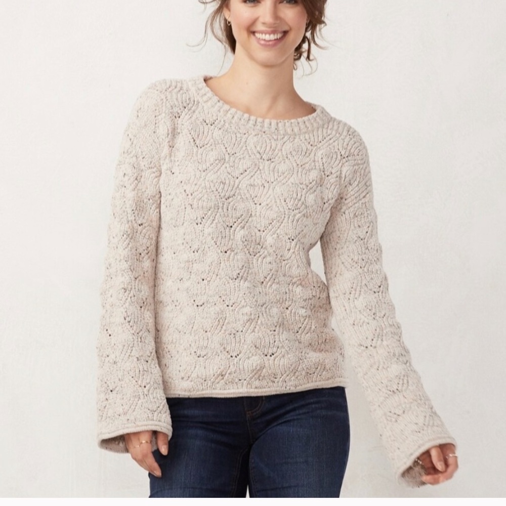 Lauren Conrad Chenille Bell sleeve sweater